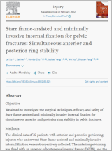 Starr Frame-assisted and minimally invasive internal fixation for pelvic fractures: Simultaneous anterior and posterior ring stability